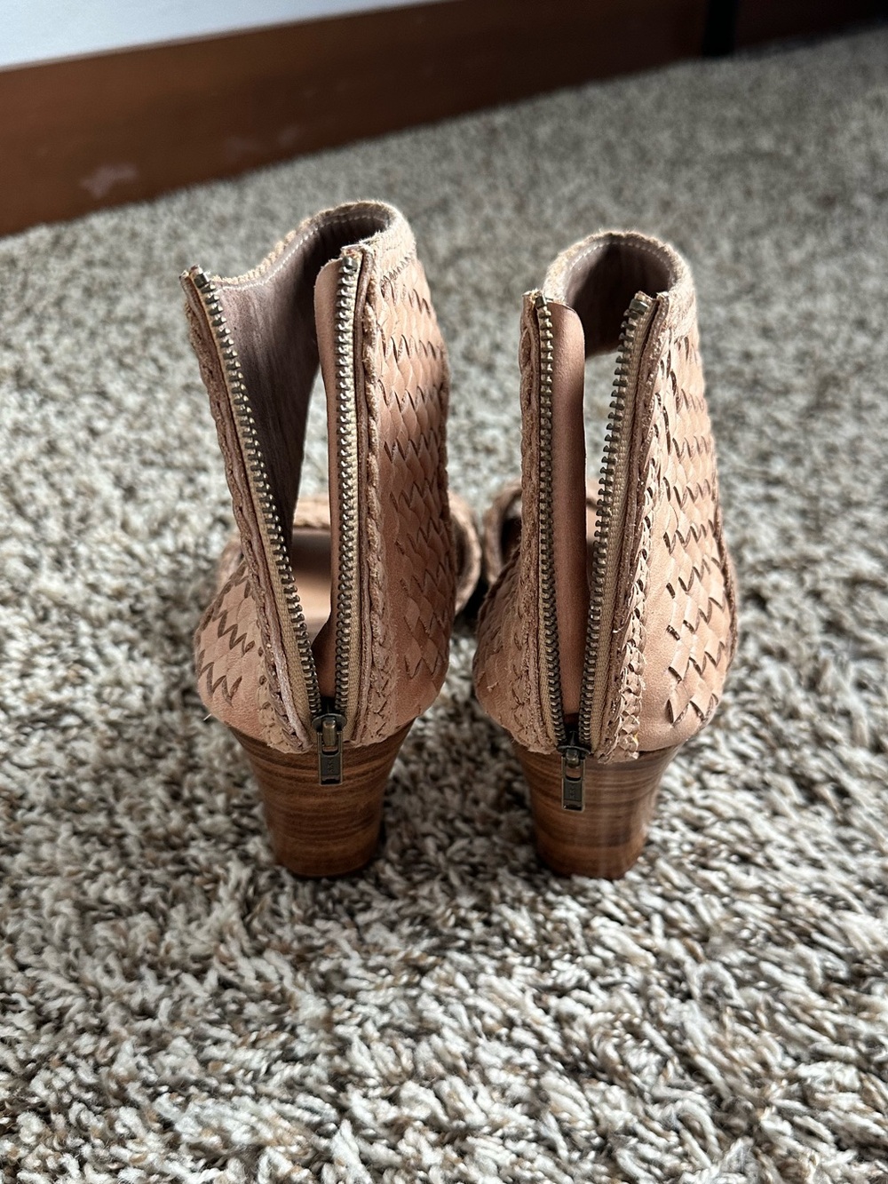 ELF Made by Hand Athena Woven Braided Wedge Sandal Beige Size 7 Boho - Picture 7 of 11